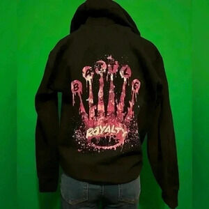 Battle Royal men’s M black hoodie, football, pink, white